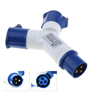 Single Phase Adaptor 16 Amp – 2x 16 Amp Y-Split (solid) SPY16216S